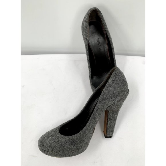 Nina Ricci Luxurious Runway Gray Felt Fabric Leather Pumps Shoes Heels Sz 39 (9) - Picture 12 of 12
